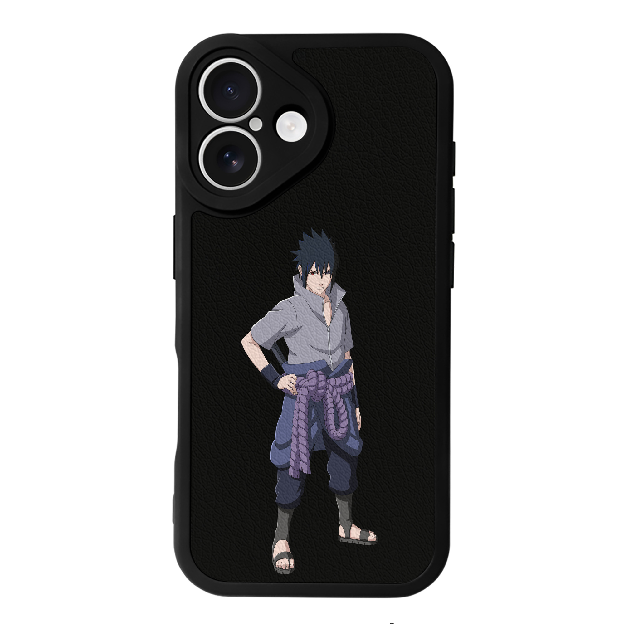 （画像用） NARUTO -ナルト- うちは サスケ Uchiha Sasuke 【iPhone 16シリーズ対応】シリコンスマホケース（レザー調） 材質：シリコン
